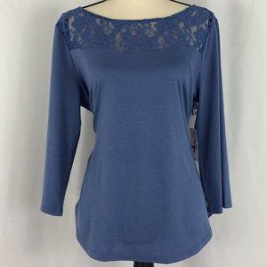 NY&CO Soho Blue Lace Yoke Tie 106A